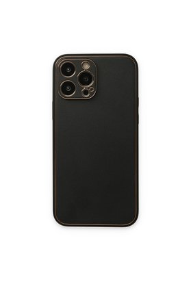 Evimdeyokyok Apple İphone 14 Pro Kılıf Coco Deri Silikon Kapak - Siyah