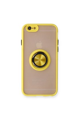 Evimdeyokyok Apple İphone 6 Kılıf Montreal Yüzüklü Silikon Kapak - Sarı
