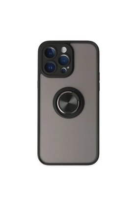 Evimdeyokyok Apple İphone 14 Pro Max Kılıf Montreal Yüzüklü Silikon Kapak - Siyah