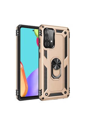 Evimdeyokyok Samsung Galaxy A53 5G Kılıf Sofya Yüzüklü Silikon Kapak - Gold