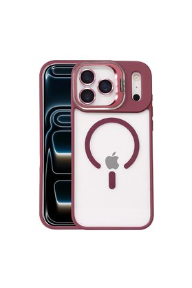 Evimdeyokyok Joko Apple İphone 17 Pro Max Remim Lensli Magsafe Standlı Kapak - Bordo