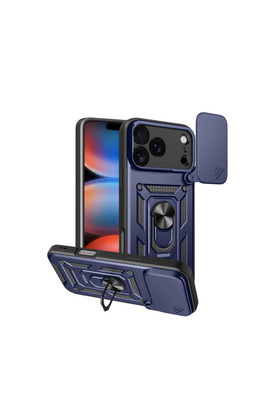 Evi̇mdeyokyok Apple İphone 17 Pro Pars Lens Yüzüklü Si̇li̇kon - Laci̇vert