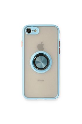 Evimdeyokyok Apple İphone 7 Kılıf Montreal Yüzüklü Silikon Kapak - Buz Mavi