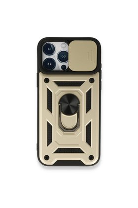 Evimdeyokyok Apple İphone 15 Pro Kılıf Pars Lens Yüzüklü Silikon - Gold