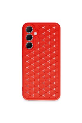 Evimdeyokyok Samsung Galaxy A25 5G Kılıf Petek Silikon Kapak - Kırmızı
