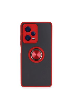Evimdeyokyok Xiaomi Redmi Note 12 5G Kılıf Montreal Yüzüklü Silikon Kapak - Kırmızı