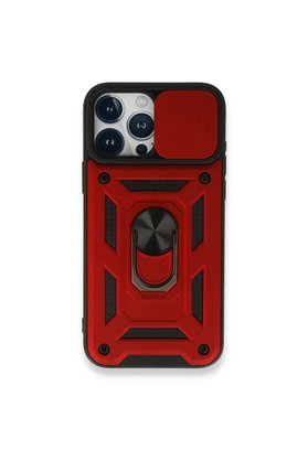 Evimdeyokyok Apple İphone 15 Pro Max Kılıf Pars Lens Yüzüklü Silikon - Kırmızı
