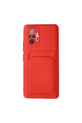 Evimdeyokyok Xiaomi Redmi Note 10 Pro Kılıf Kelvin Kartvizitli Silikon - Kırmızı
