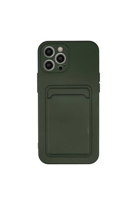 Evimdeyokyok Apple İphone 12 Pro Max Kılıf Kelvin Kartvizitli Silikon - Koyu Yeşil