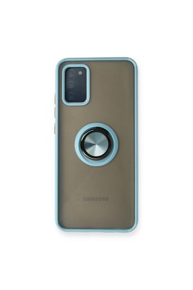 Evimdeyokyok Samsung Galaxy A02S Kılıf Montreal Yüzüklü Silikon Kapak - Buz Mavi