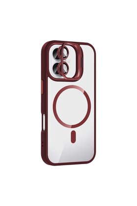 Evimdeyokyok Joko Apple İphone 16 Plus Remim Lensli Magsafe Standlı Kapak - Bordo