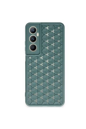 Evimdeyokyok Realme C65 Kılıf Petek Silikon Kapak - Koyu Yeşil
