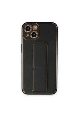 Evimdeyokyok Apple İphone 14 Plus Kılıf Coco Deri Standlı Kapak - Siyah