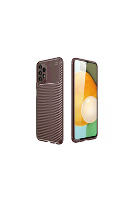 Evimdeyokyok Samsung Galaxy A13 4G Kılıf Auto Focus Karbon Kapak - Kahverengi