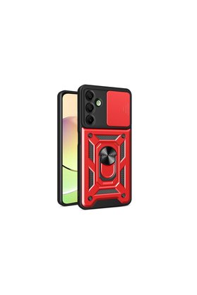 Evimdeyokyok Samsung Galaxy A16 5G Kılıf Pars Lens Yüzüklü Silikon - Kırmızı