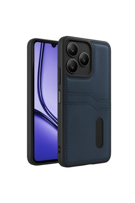 Evimdeyokyok Realme Note 50 4G Kılıf Sara Kartvizitli Deri Kılıf - Lacivert