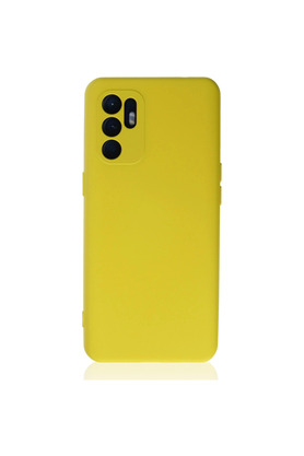 Evimdeyokyok Oppo Reno 6 Kılıf Nano İçi Kadife Silikon - Sarı1