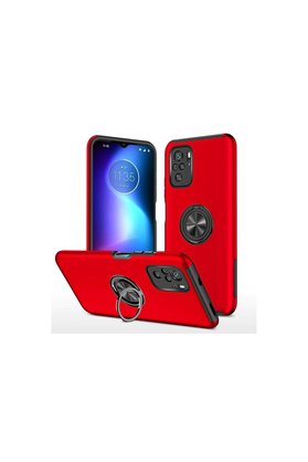 Evimdeyokyok Xiaomi Poco F3 Kılıf Elit Yüzüklü Kapak - Kırmızı