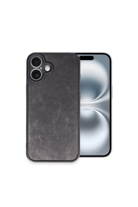 Evimdeyokyok Apple İphone 16 Plus Kılıf Aras Deri Kapak - Siyah