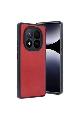 Evimdeyokyok Xiaomi Redmi Note 14 Pro 5G Kılıf Aras Deri Kapak - Kırmızı
