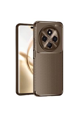 Evimdeyokyok Tecno Spark 30 Kılıf Auto Focus Karbon Kapak - Kahverengi