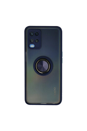 Evimdeyokyok Oppo A54 4G Kılıf Montreal Yüzüklü Silikon Kapak - Lacivert