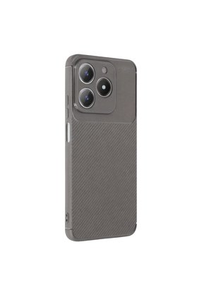 Evimdeyokyok Realme C61 Kılıf Auto Focus Karbon Kapak - Gri