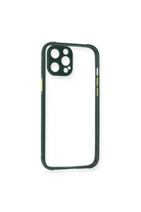 Evimdeyokyok Apple İphone 12 Pro Max Kılıf Miami Şeffaf Silikon - Koyu Yeşil