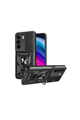 Evi̇mdeyokyok Realme C75 4G Kılıf Pars Lens Yüzüklü Si̇li̇kon - Si̇yah