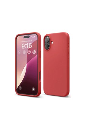 Evimdeyokyok Apple İphone 16 Plus Kılıf Nano İçi Kadife Silikon - Kırmızı