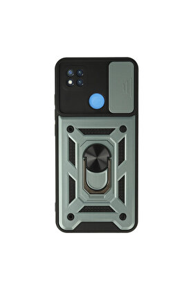 Evi̇mdeyokyok Xi̇aomi̇ Redmi̇ 9C Kılıf Pars Lens Yüzüklü Si̇li̇kon - Yeşi̇l
