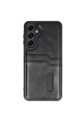 Evimdeyokyok Samsung Galaxy S24 Fe Kılıf Sara Kartvizitli Deri Kılıf - Siyah
