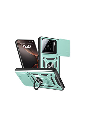 Evi̇mdeyokyok Xi̇aomi̇ Mi̇ 15 Kılıf Pars Lens Yüzüklü Si̇li̇kon - Yeşi̇l