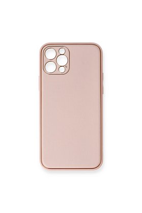 Evimdeyokyok Apple İphone 12 Pro Kılıf Coco Deri Silikon Kapak - Pembe