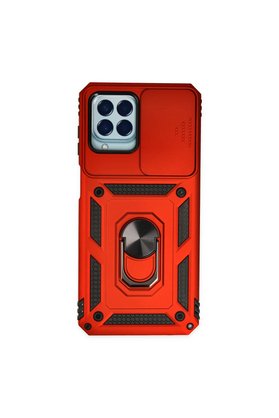 Evimdeyokyok Samsung Galaxy M33 Kılıf Pars Lens Yüzüklü Silikon - Kırmızı