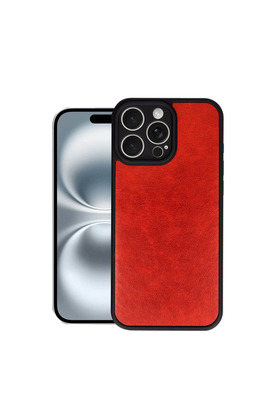 Evimdeyokyok Apple İphone 16 Pro Kılıf Aras Deri Kapak - Kırmızı