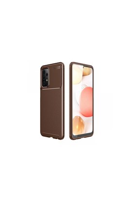 Evimdeyokyok Samsung Galaxy A52 Kılıf Auto Focus Karbon Kapak - Kahverengi