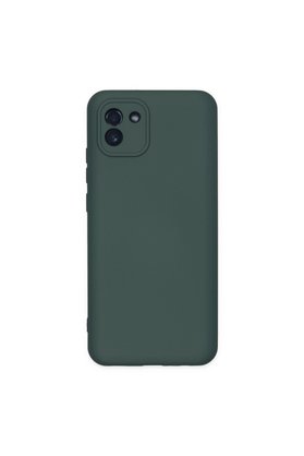 Evimdeyokyok Samsung Galaxy A03 Kılıf Nano İçi Kadife Silikon - Koyu Yeşil