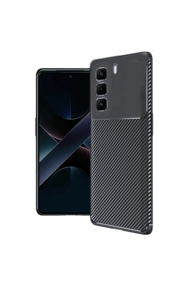 Evimdeyokyok İnfinix Hot 50 4G Kılıf Auto Focus Karbon Kapak - Siyah