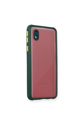 Evimdeyokyok Samsung Galaxy A01 Core Kılıf Miami Şeffaf Silikon - Koyu Yeşil