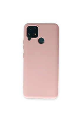 Evimdeyokyok Realme C15 Kılıf Nano İçi Kadife Silikon - Pudra