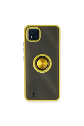Evimdeyokyok Realme C11 2021 Kılıf Montreal Yüzüklü Silikon Kapak - Sarı