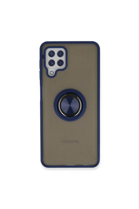 Evimdeyokyok Samsung Galaxy A22 Kılıf Montreal Yüzüklü Silikon Kapak - Lacivert