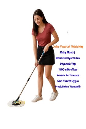 Ovivo Ovivio Mikrofiber Yuvarlak Mop Paspas Lux Yedek Ucu 2 Adet