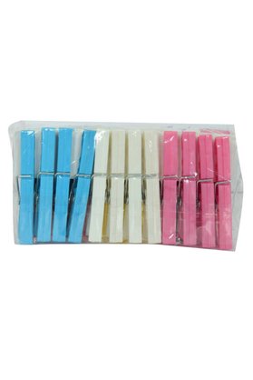 Colezium Plastik Çınar Çamaşır Mandalı 24 Adet Karışık Renk Zp-142