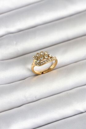 Ru Collecti̇ve 316L Çeli̇k Gold Renk Zi̇rkon Taşlı Kalp Model Kadın Yüzük - Tj-Byk4169