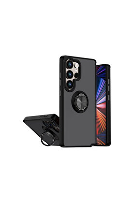 Evimdeyokyok Samsung Galaxy S26 Ultra Montreal Yüzüklü Silikon Kapak - Siyah
