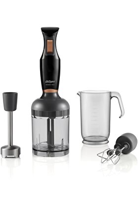 Arzum AR1108 Smarty Neo 900W El Blender Seti Çırpıcı Doğrayıcı Aparatlı Paslanmaz Çelik Bıçaklı Siyah