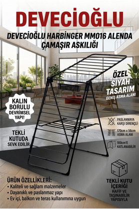Devecioğlu Harbinger MM016 Alenda Kalın Borulu Çamaşır Kurutma Askılığı