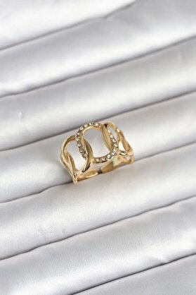 Ru Collecti̇ve 316L Çeli̇k Gold Renk Samanyolu Model Kadın Yüzük Tj-Byk4160